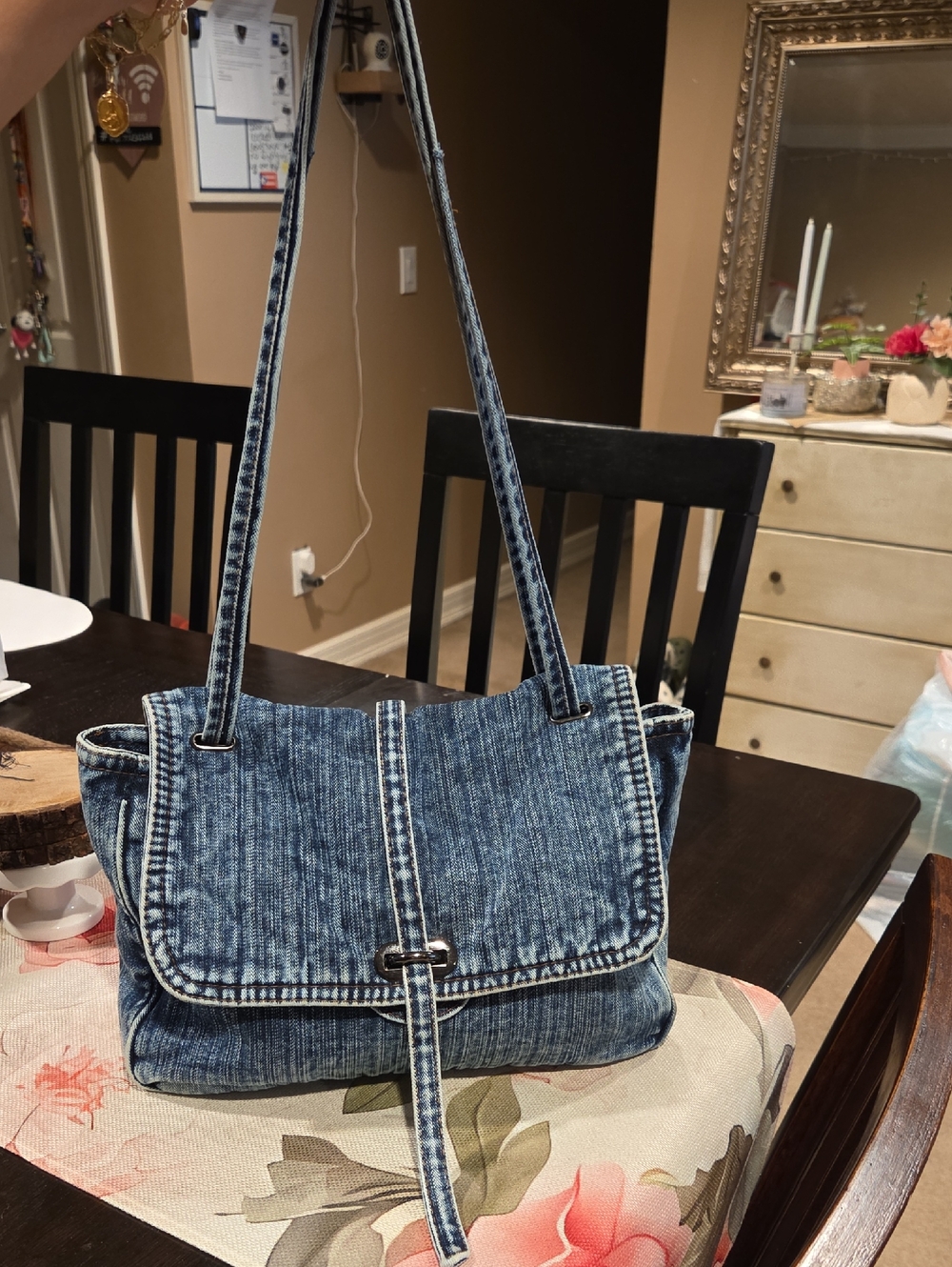 Urban Expressions Denim Shoulder Bag in Blue